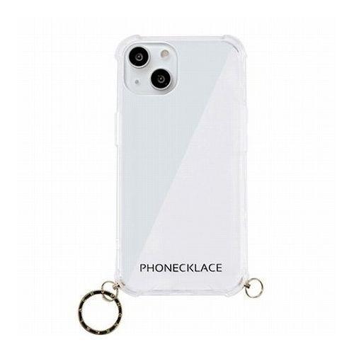 PHONECKLACE ストラップ用リング付きクリアケース for iPhone 13 ゴールドチャーム PN21599i13GD 代引不可｜recommendo
