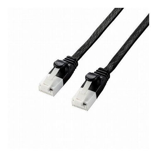 5個セットエレコム LANケーブル/CAT6A準拠/爪折れ防止/フラット/10m/ブラック LD-GFAT/BK100X5 代引不可