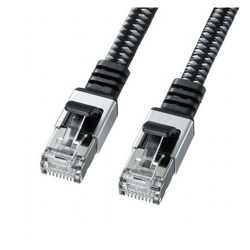 5個セット サンワサプライ カテゴリ6AメッシュフラットLANケーブル KB-FL6AME-10BKX5 代引不可