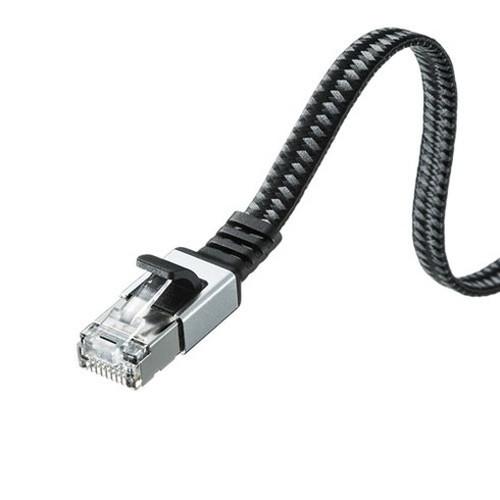 5個セット サンワサプライ カテゴリ6AメッシュフラットLANケーブル KB-FL6AME-10BKX5 代引不可