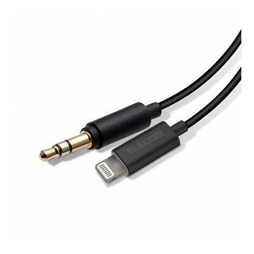 5個セット エレコム AUXケーブル Lightning-φ3.5オス スリムデザイン 1.0m ブラック AX-L35D10BKX5 代引不可