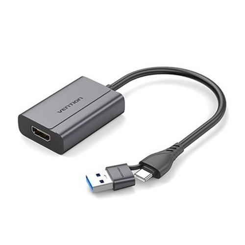 VENTION USB-C and USB-A to HDMI 変換器 アルミニウム合金タイプ 0.15