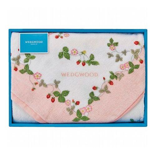  ワイルドストロベリー　プリントタオルシーツ 綿100％ ウェッジウッド ワイルドストロベリー バスタオル ピンク 60×120cm