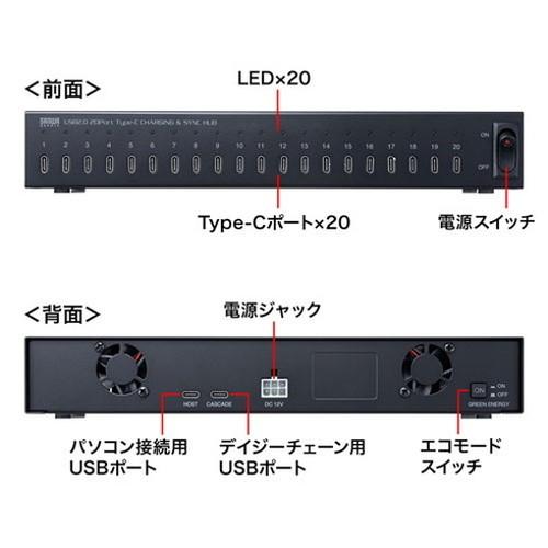 サンワサプライ USB2.0 Type-C 20ポートハブ USB-2THCS20 代引不可｜recommendo｜03