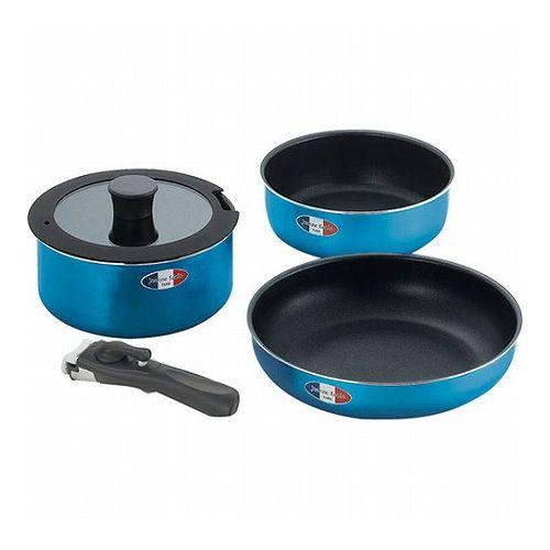 ジャンヌ・エコール 着脱ハンドル鍋3点セット フライパン26cm