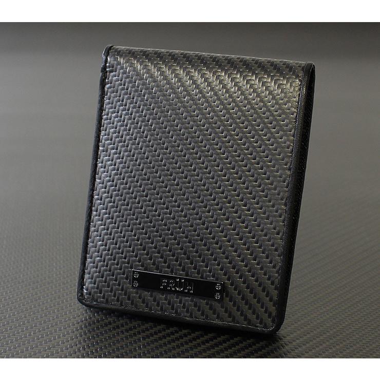 FRUH カーボン2つ折りウォレット GL27 日本製 カーボンシート 牛革 ブラック 黒 財布 通勤 通学(代引不可)【送料無料】 FRUH カーボン2つ折りウォレット GL27 日本製 カーボンシート 牛革