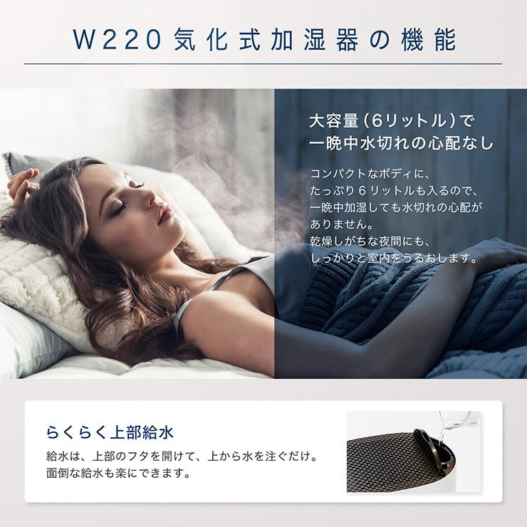 BONECO（ボネコ） 気化式加湿器 6L W220 White 上部給水 抗菌 大容量