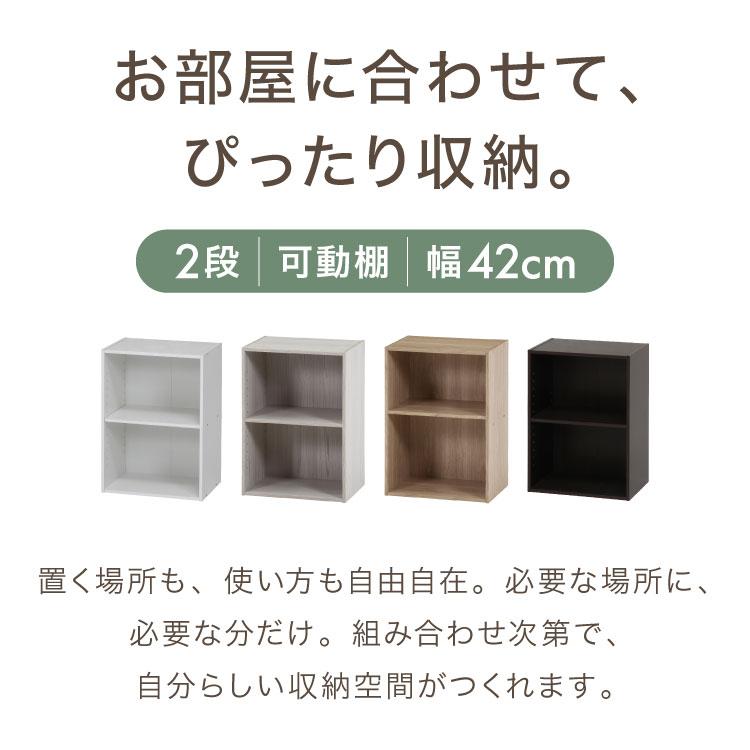 カラーボックス 2段 可動棚 2個セット A4 テレビ台 幅42 奥行29 高さ60