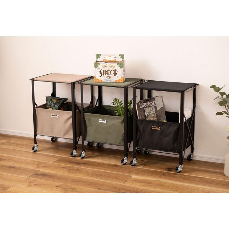 テーブルワゴン キャスター付き 折りたたみ式 ベージュ MIP-71 N01