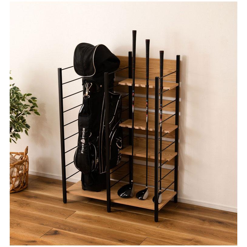 ゴルフラック ゴルフ クラブスタンド ディスプレイ 組み立て式 収納 省スペース 大容量 インテリア おしゃれ 北欧 ラック シェルフ クラブ