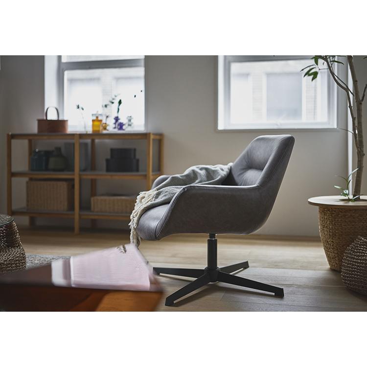 ラウンジチェア PC-185 東谷 パーソナルチェア 回転式 混色生地