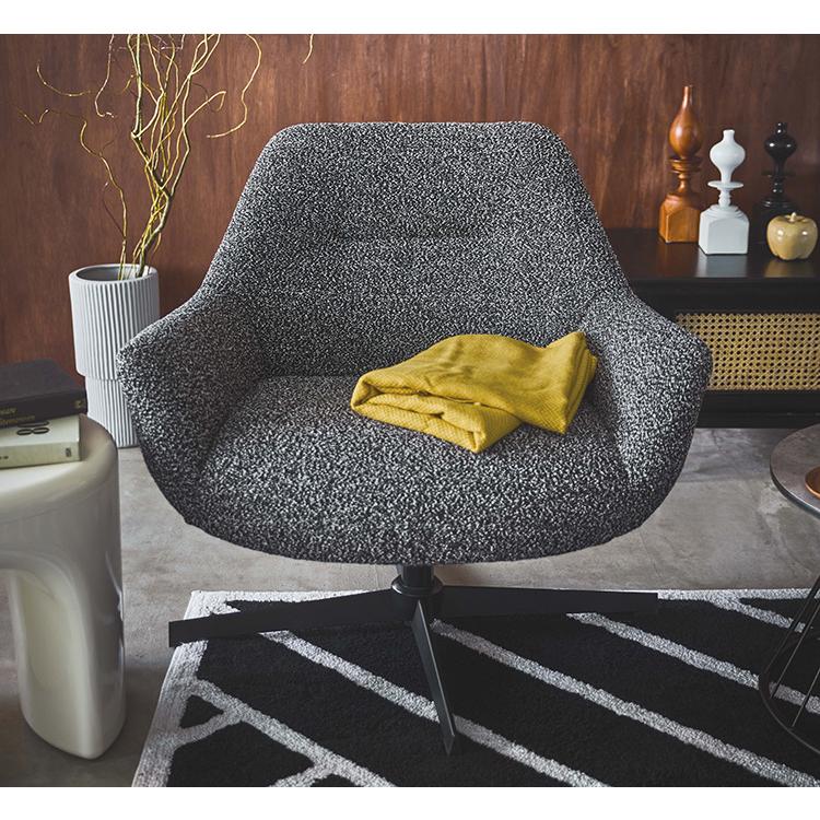 ラウンジチェア PC-185 東谷 パーソナルチェア 回転式 混色生地