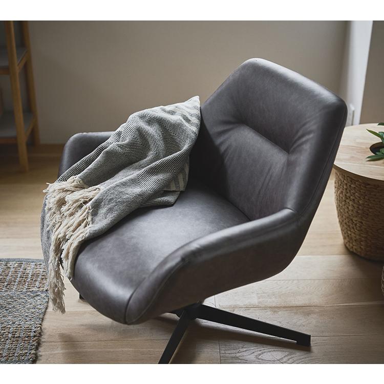 ラウンジチェア PC-185 東谷 パーソナルチェア 回転式 混色生地