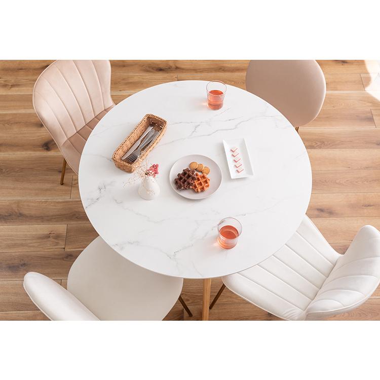 大理石 ラウンドテーブル 幅90cm 円形 ダイニングテーブル 天然木 丸