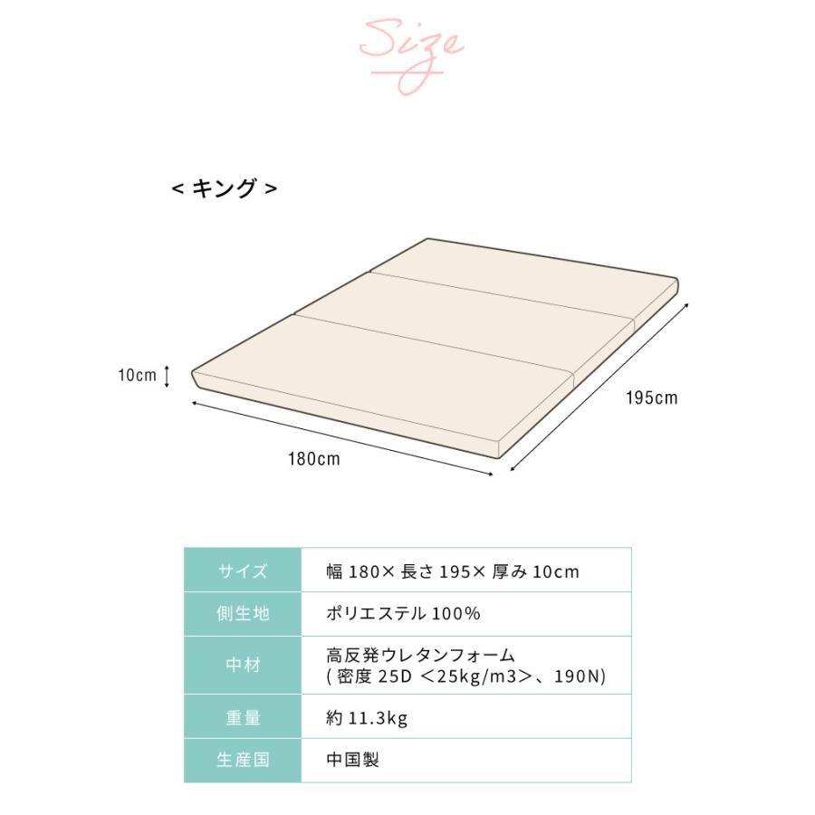 リーズ 高反発 エコテックス認証 マット 折りたたみ 腰痛 3つ折り 送料無料 リコメン堂 通販 Paypayモール マットレス キング 三つ折り 洗える カバー 厚さ10cm 190n 高密度 ウレタン シンカーパ