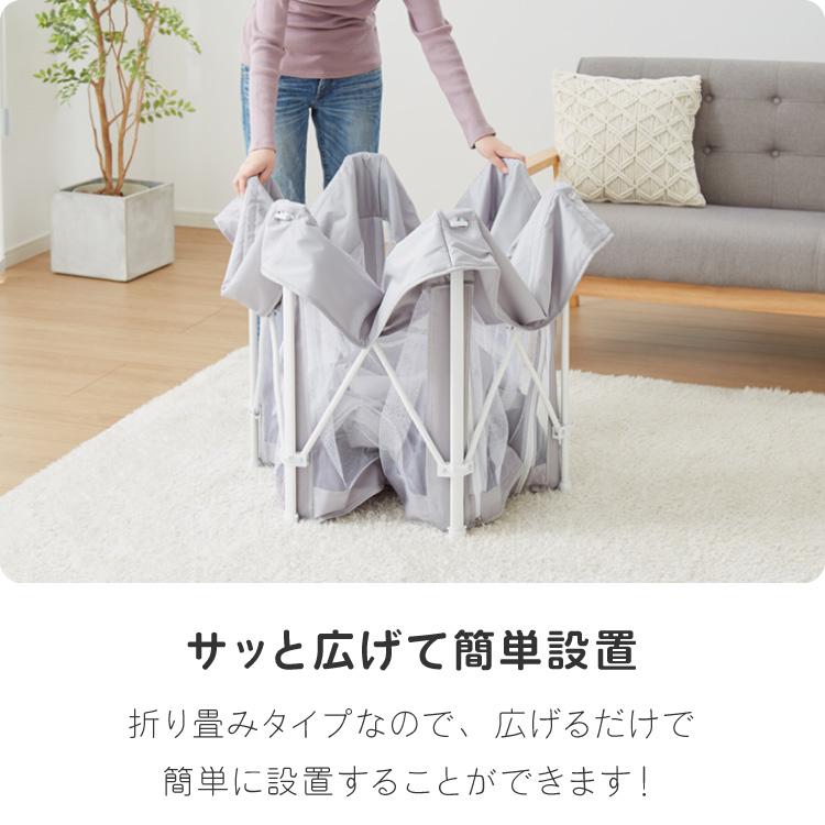 リコメン堂 ベビーサークル 折りたたみ メッシュ ドア付き 123×106cm