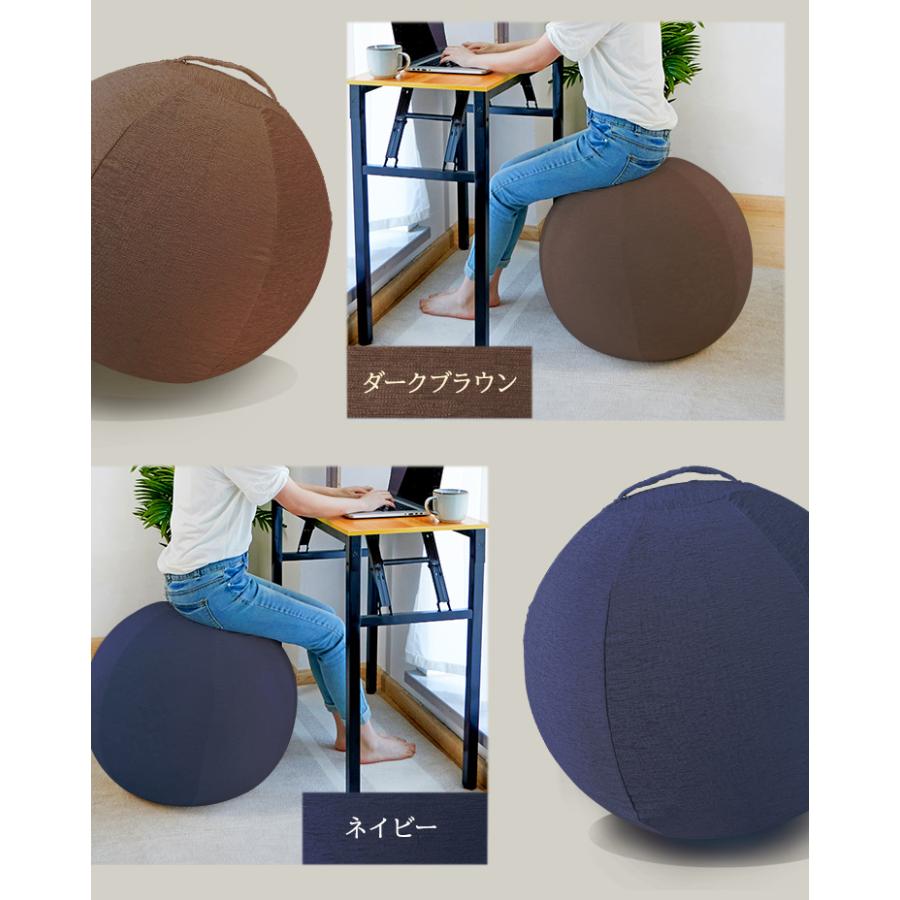 バランスボール バランスチェア 椅子 55cm カバー付 空気入れ付 おしゃれ かわいい シェニール ヨガ バランススツール スツール ボール