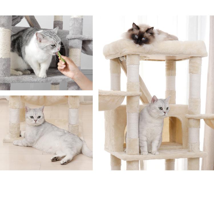 リコメン堂 キャットタワー スリム 据え置き 大型猫 ハンモック付き 51