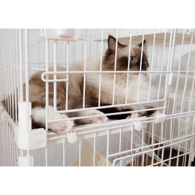 キャットケージ 3段 ホワイト グレー 楽天市場】キャットケージ 3段 コンパクト ホワイト グレー スリム