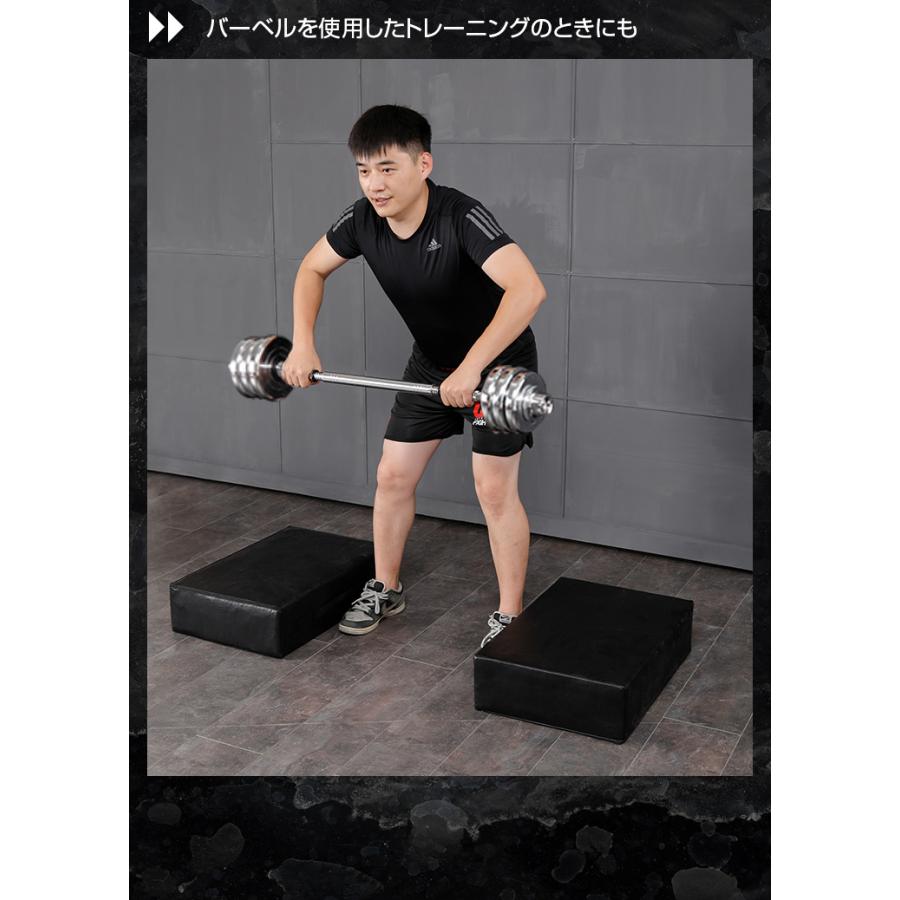 ダンベルマット ブラック 80×60cm 厚さ15cm 2個セットトレーニングマット 衝撃吸収 防音  筋トレ 安全 クッション コンパクトの画像