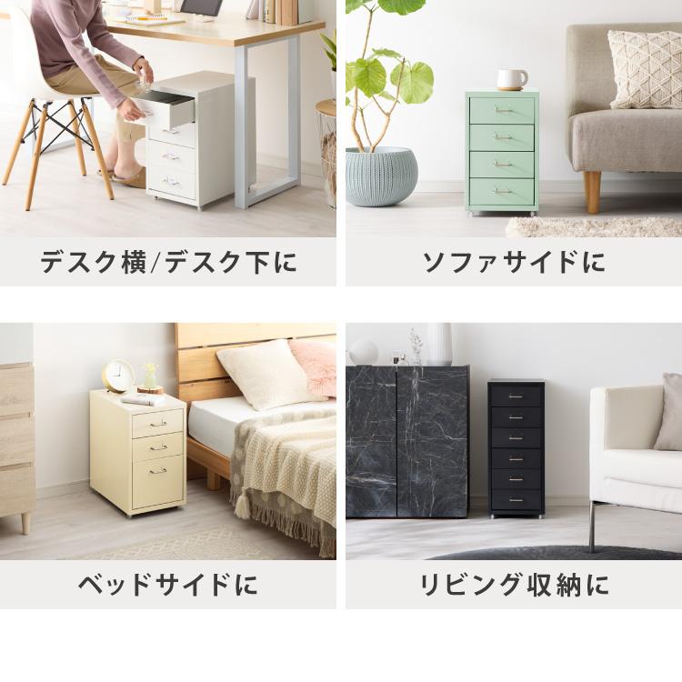 【新品・送料無料】リビング・オフィスの収納に最適なルームワゴン3段 Roomnhome デスクワゴン 3段 キャビネット キャスター付き オフィス
