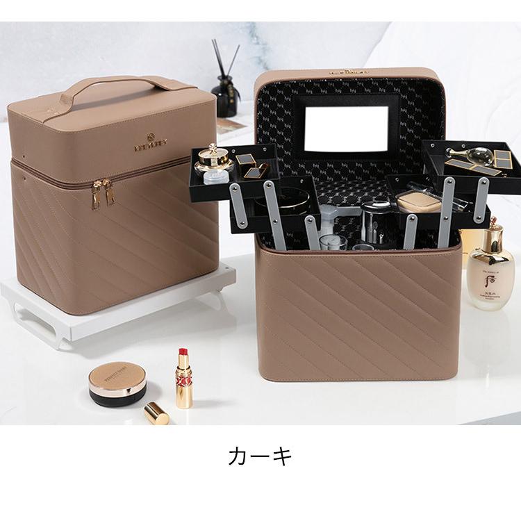 絶品 メイクボックス 鏡付き コスメボックス 大容量 収納 プロ用 ファスナー Puレザー 撥水 かわいい 可愛い ギフト プレゼント 収納ケース コスメケース Riosmauricio Com