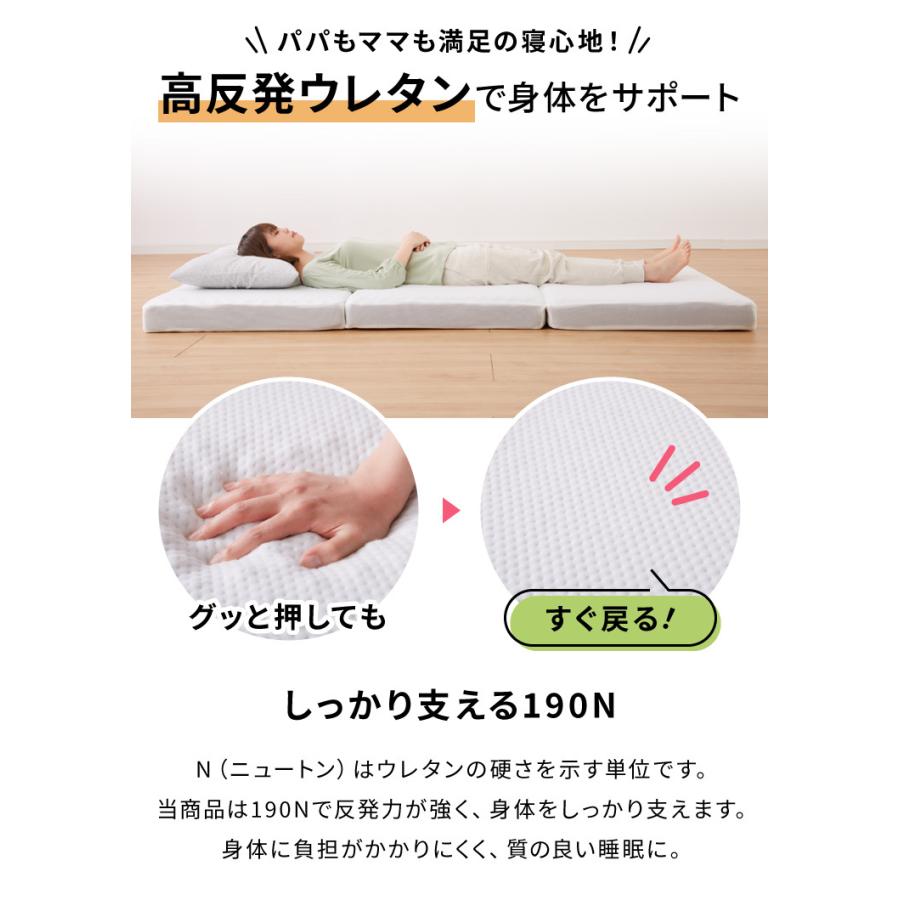 リコメン堂 折りたたみマットレス コンパクト ホワイト 厚さ10cm リコメン堂 折りたたみマットレス コンパクト ホワイト 厚さ10cm