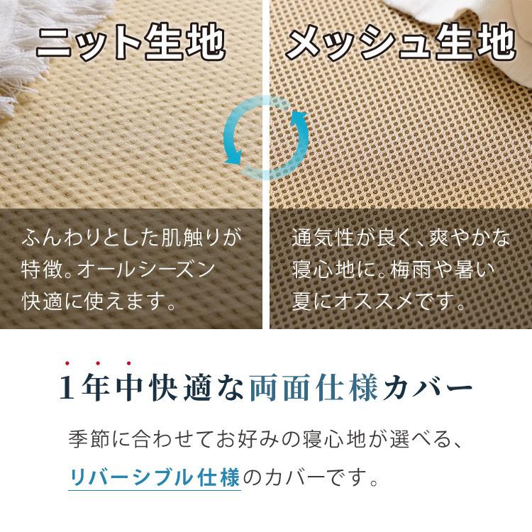 リコメン堂 マットレス 高反発 ダブル 3つ折り 厚さ10cm 炭入り