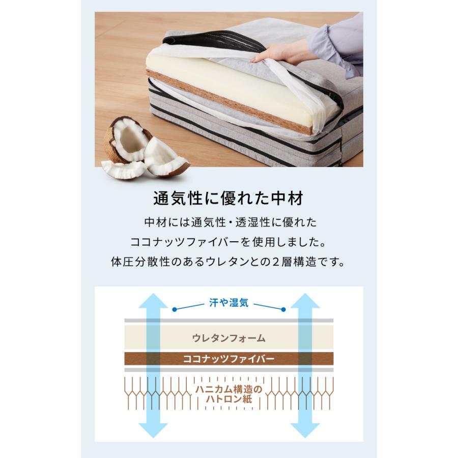 ペーパー折りたたみベッド幅90㎝高さ23㎝組立不要マットレス付き 軽量 通気性 リコメン堂 ペーパーベッド マットレス付き 折りたたみ スリム 軽量 幅