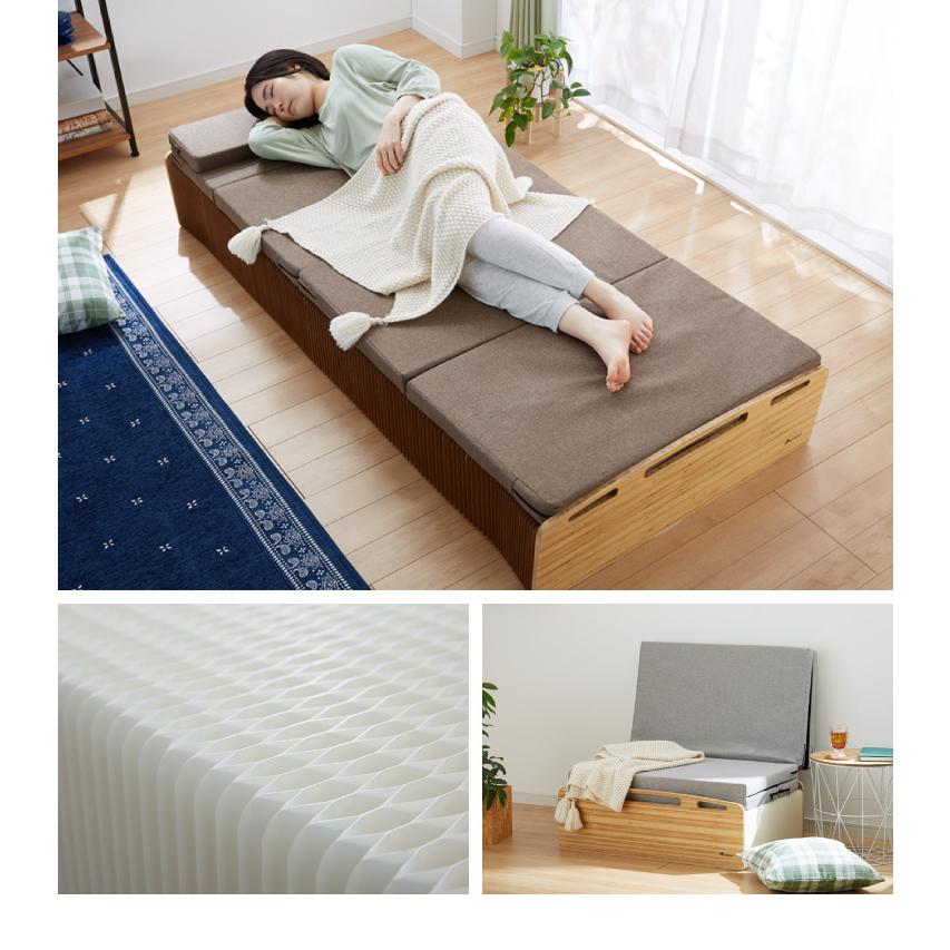 リコメン堂 ペーパーベッド セミシングル 幅85cm 耐荷重120kg リコメン堂 ペーパーベッド セミシングル 幅85cm 耐荷重120kg