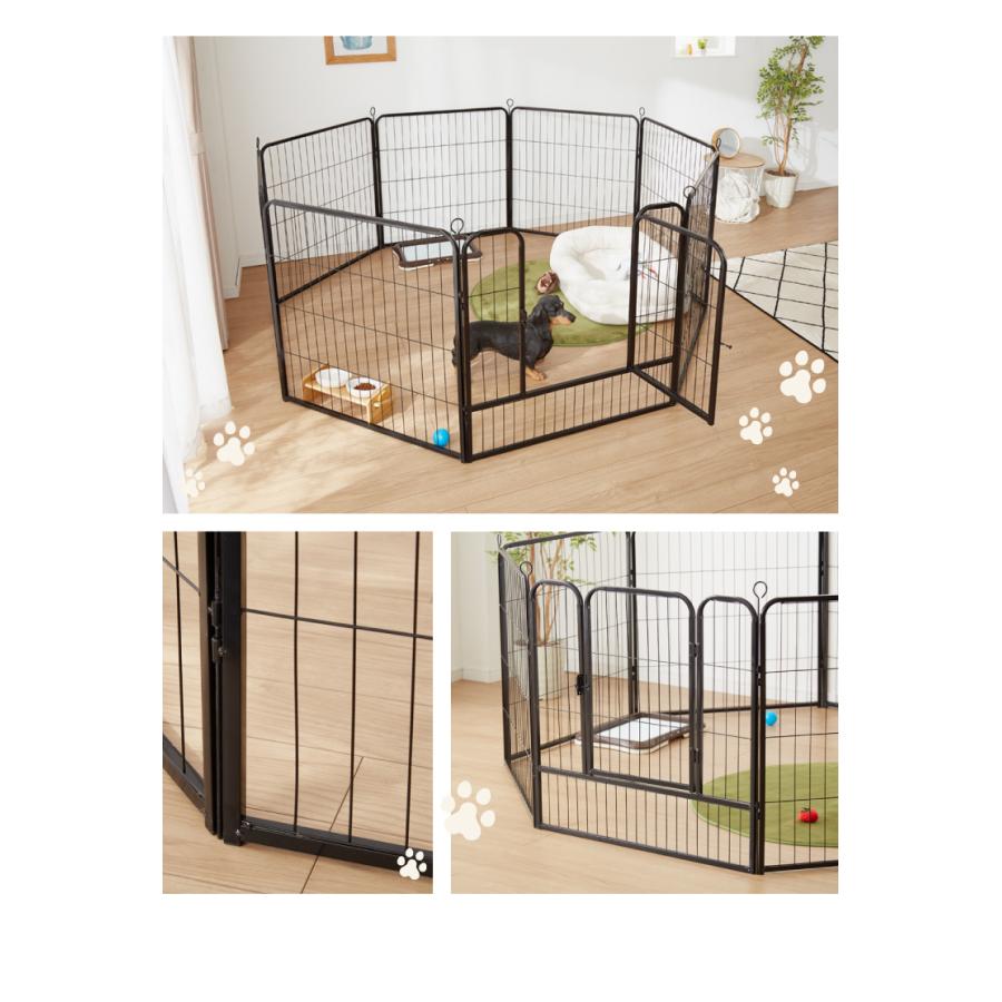 リコメン堂 ペットサークル 折りたたみ 高さ80cm ドア付き 組立簡単 八