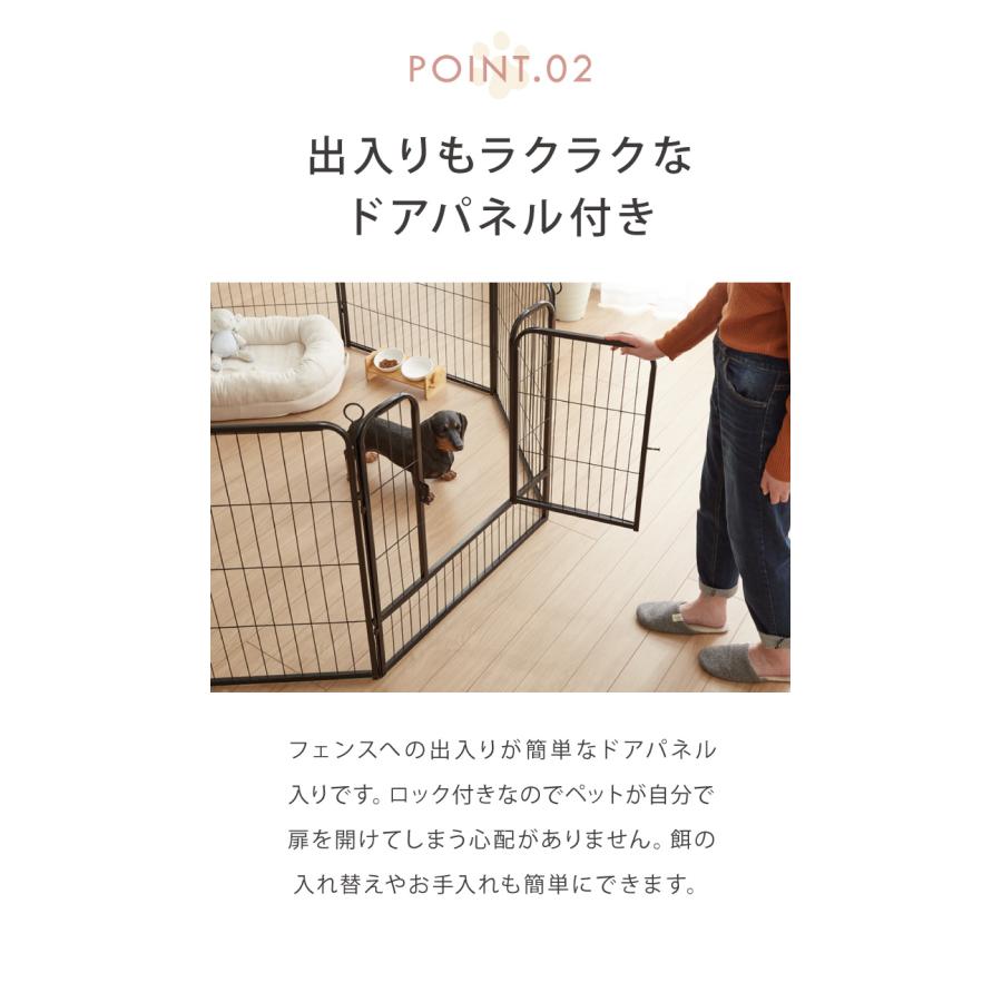 リコメン堂 ペットサークル 折りたたみ 高さ80cm ドア付き 組立簡単 八