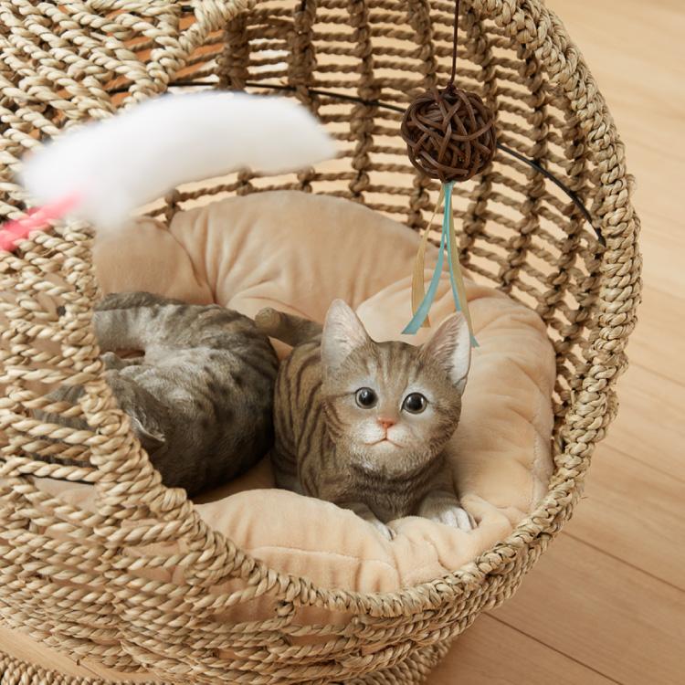 ペット（猫）用ハンギングチェア、美品 楽天市場】ペット用ハンギングチェア クッション付き シーグラス製 丸