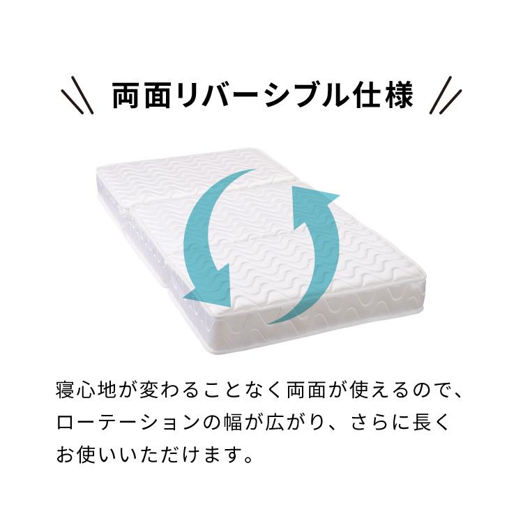 三つ折り ポケットコイル マットレス シングル 厚さ17cm 圧縮梱包 ホワイト 通気性 折りたたみ 両面 体圧分散 ベッド レビュー&報告で除湿シート｜recommendo｜17