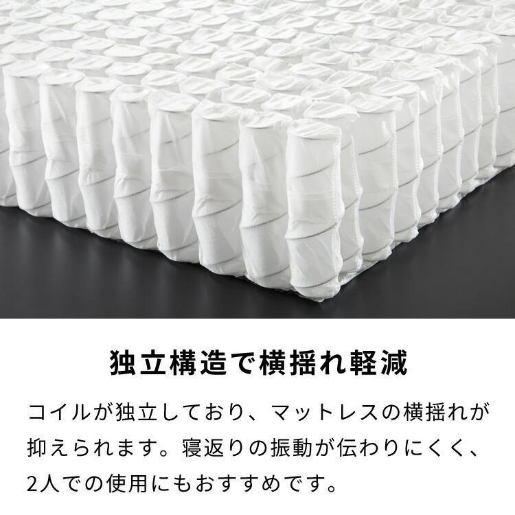リコメン堂 ポケットコイル マットレス セミシングル 80×195×厚さ14cm