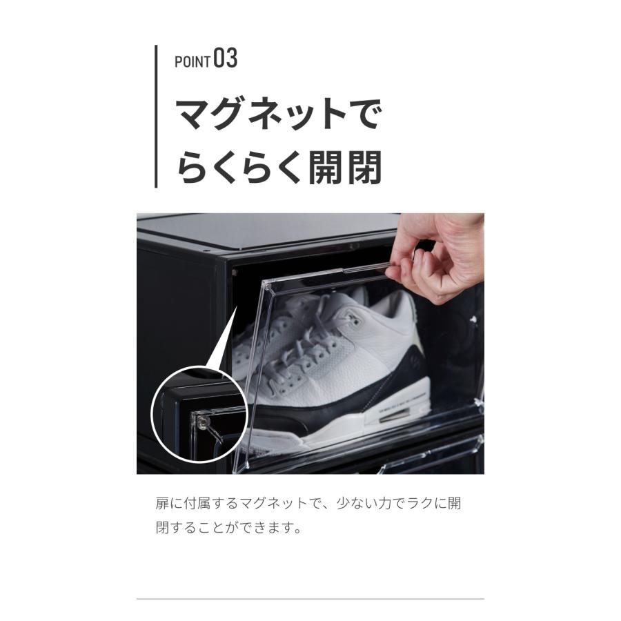 リコメン堂 シューズボックス 12個セット クリア ブラック スニーカー