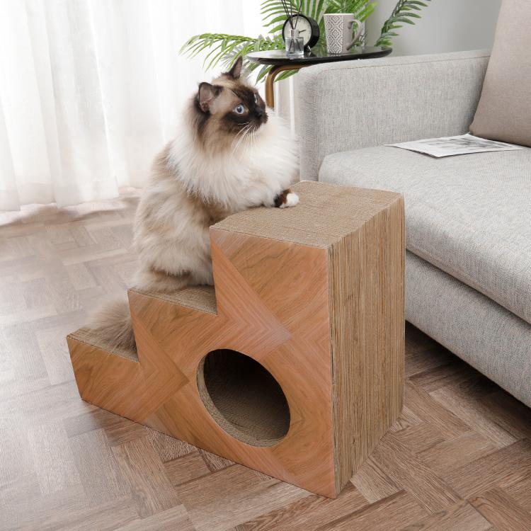 リコメン堂 爪とぎ 猫 段ボール 階段型 ペットステップ つめとぎ