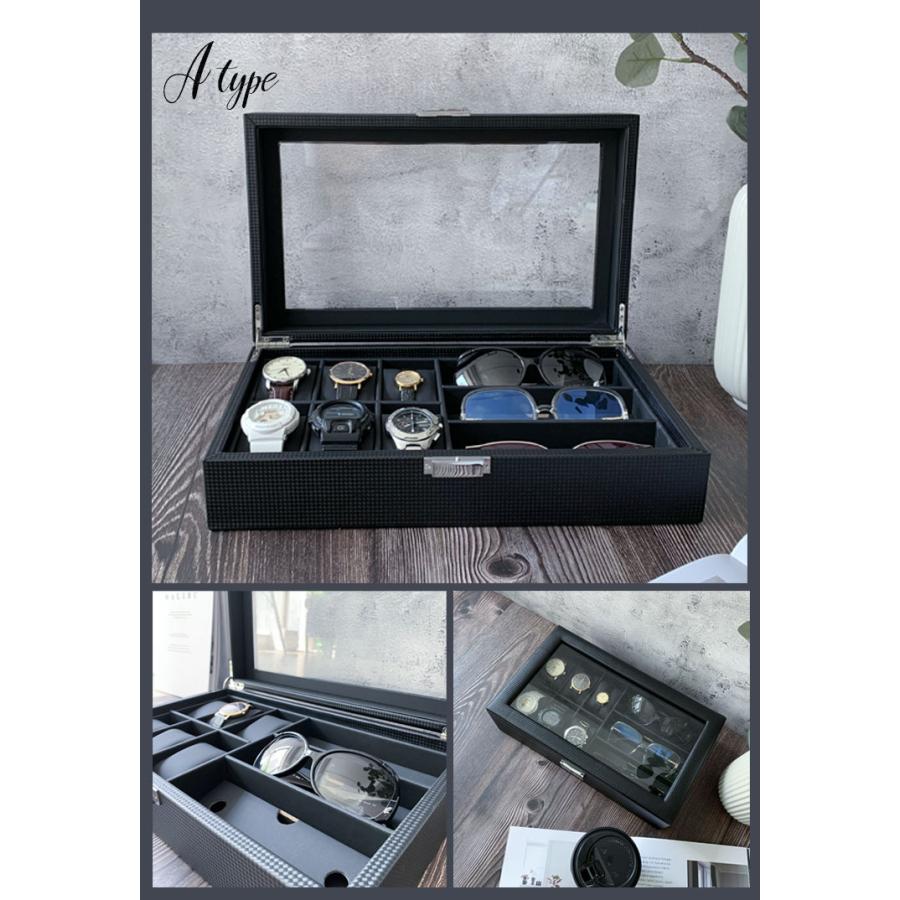 リコメン堂 時計ケース 時計収納ケース 眼鏡ケース 2タイプ有り 6本 12