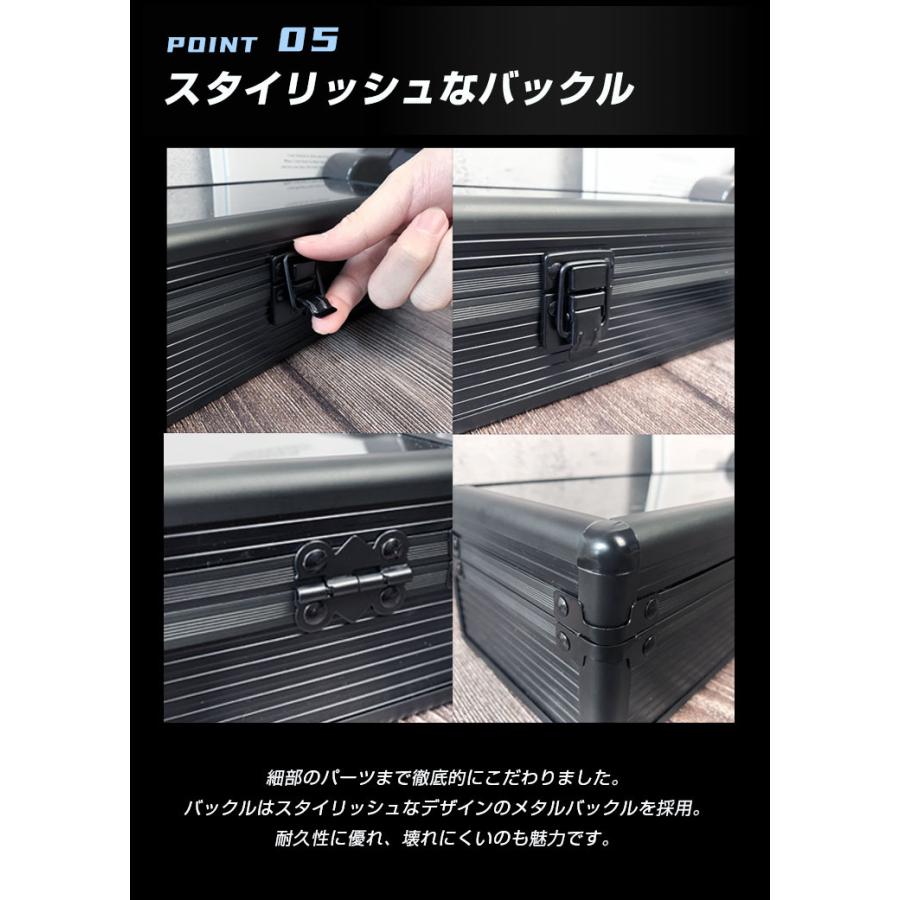 時計収納ケース 10本 アルミ おしゃれ ブラック 時計ケース 腕時計ケース 10本入り クッション付き ギフト プレゼント インテリア コレクション 高級 ビジネスの画像