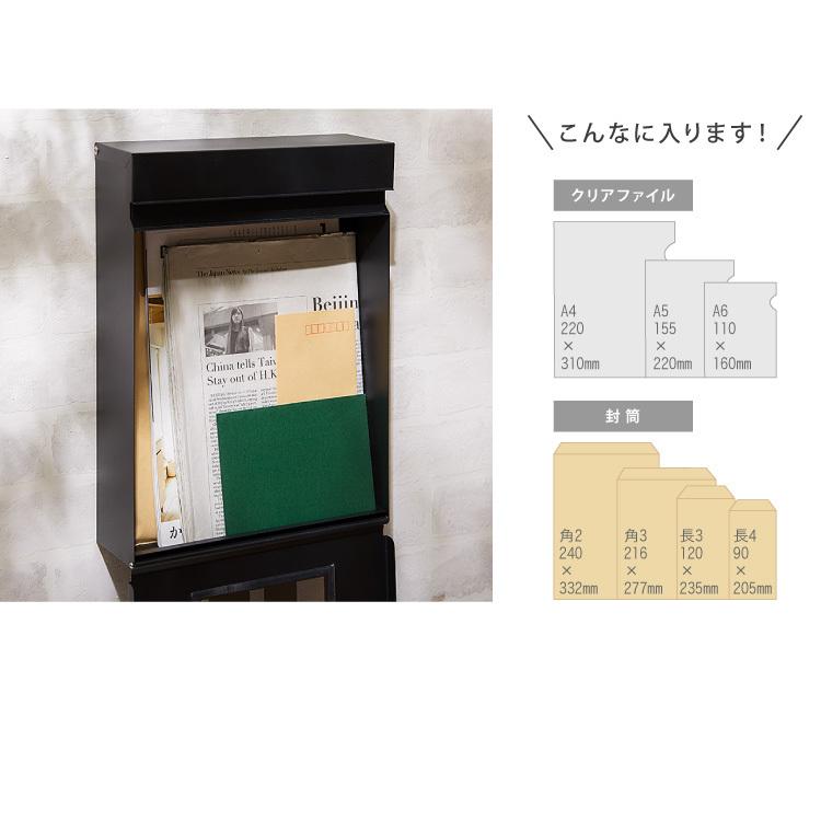 リコメン堂 郵便ポスト 壁掛け キーロック式 窓付き スチール 鍵4個