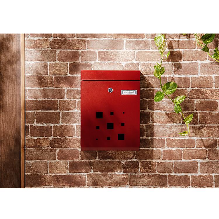 リコメン堂 郵便ポスト 壁掛け キーロック式 窓付き スチール 鍵4個