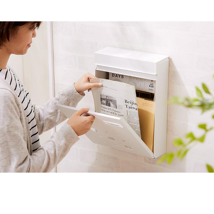 リコメン堂 郵便ポスト 壁掛け キーロック式 窓付き スチール 鍵4個