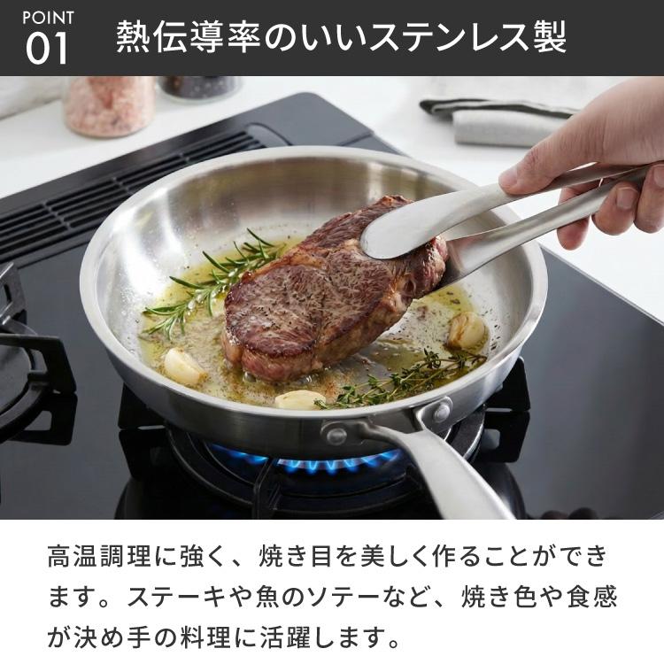 tesione テシオン ステンレスフライパン 22cm+26cm 2点セット フッ素不
