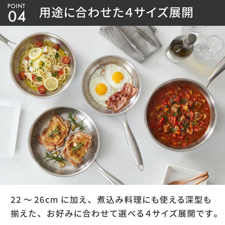 tesione テシオン ステンレスフライパン 22cm+26cm 2点セット フッ素不