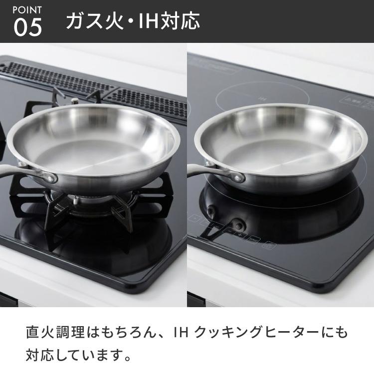 tesione テシオン ステンレスフライパン 24cm+26cm 2点セット フッ素不