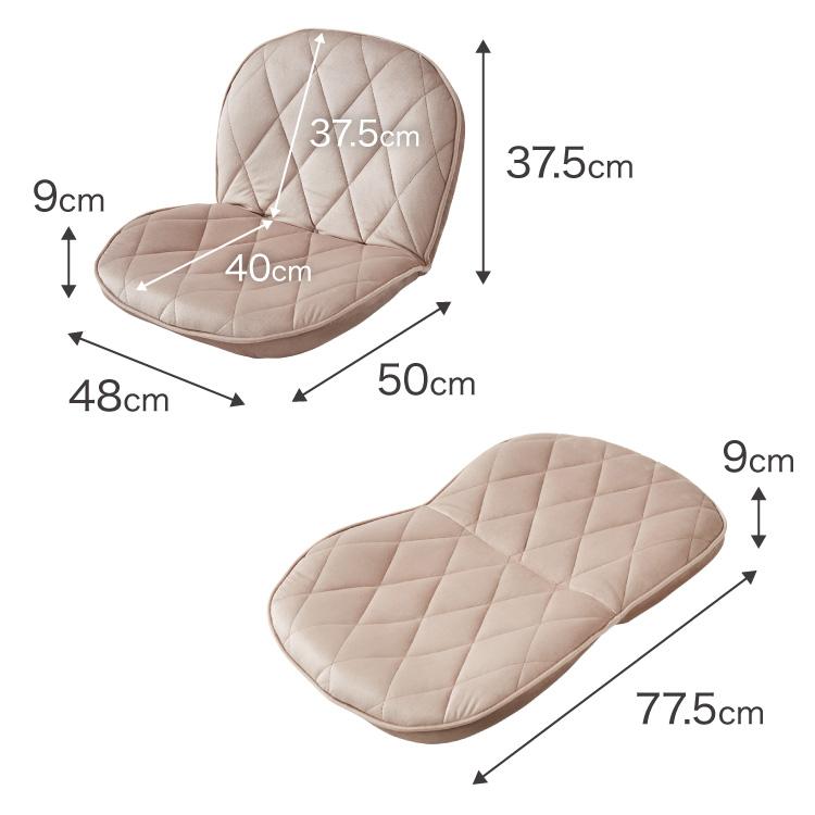 リコメン堂 リクライニング 座椅子 コンパクト 14段ギア ファブリック