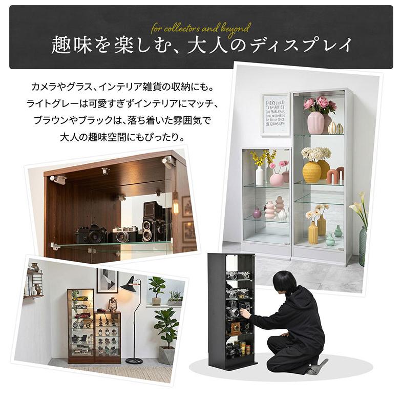 コレクションケース Mサイズ 背面ミラー付き ガラス扉 ディスプレイ 