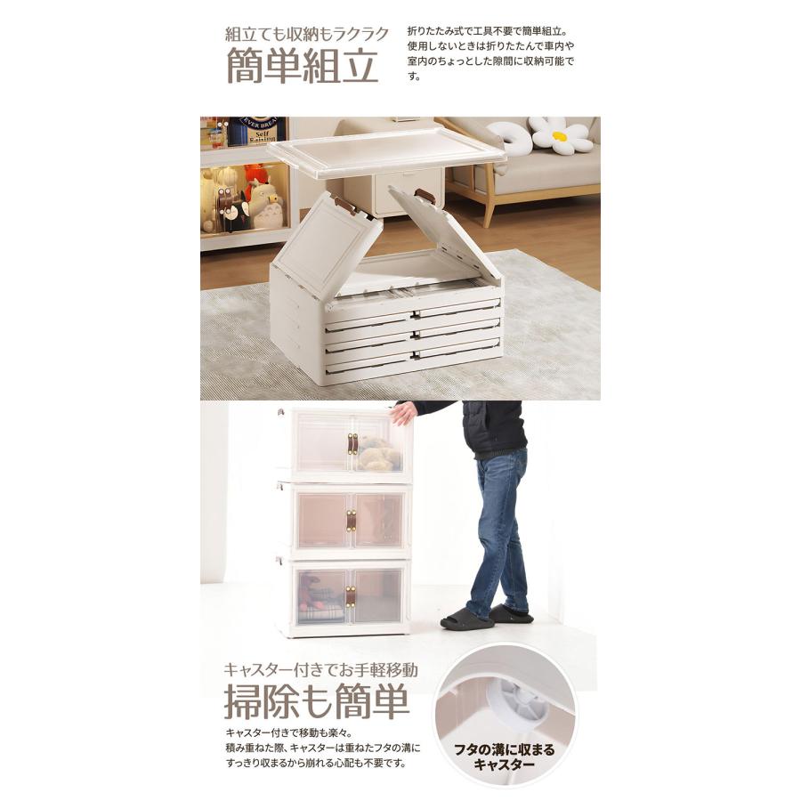 多目的収納ボックス BENRY 大 3個セット キャスター付き&積み重ねOKの
