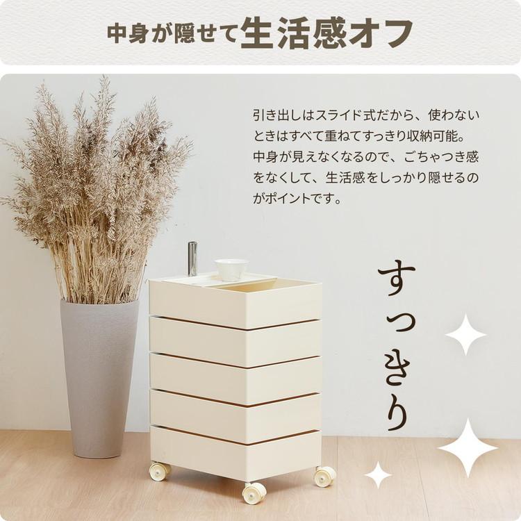 新品 5段 タワーチェスト 360度 引き出し ワゴン Y2K 韓国 インテリア 360回転ワゴン 5段 見渡せる引き出し収納 アースカラー360度回転ワゴン