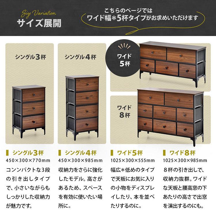ターンチェスト 2段 5杯 Reversible Vintage ターンチェスト 2段 リバーシブル前板×アメリカンヴィンテージ風収納リバーシブルチェスト_2